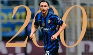 达米安达成国米生涯200次出场里程碑，贡献13球13助攻