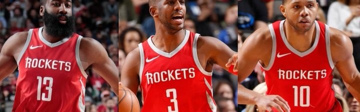 火箭队史第3次三人赛季场均得分18+ 但此前两次并未夺冠