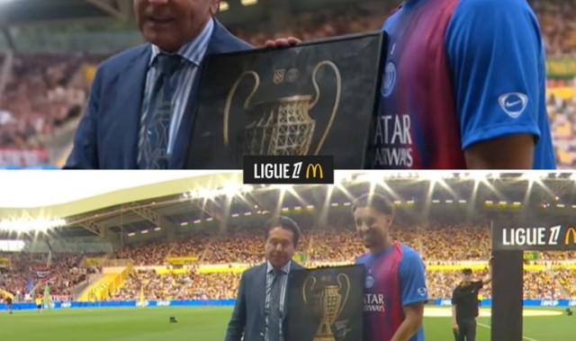 2025世俱杯投注-南特主席在法甲揭幕战前向欧冠得主巴黎圣日耳曼赠送纪念品